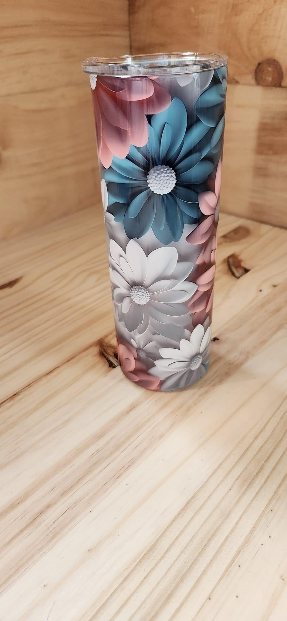 3D flower tumbler