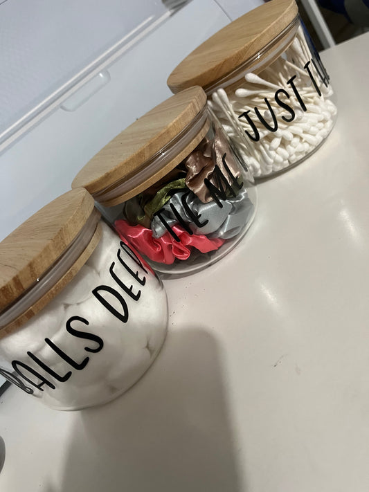 Adult bathroom canisters