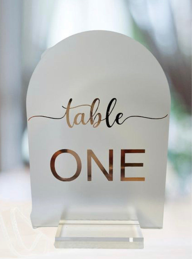 Wedding arch table numbers